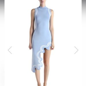 Ph5 Frida Wavy Asymmetric Dress in Sky Blue